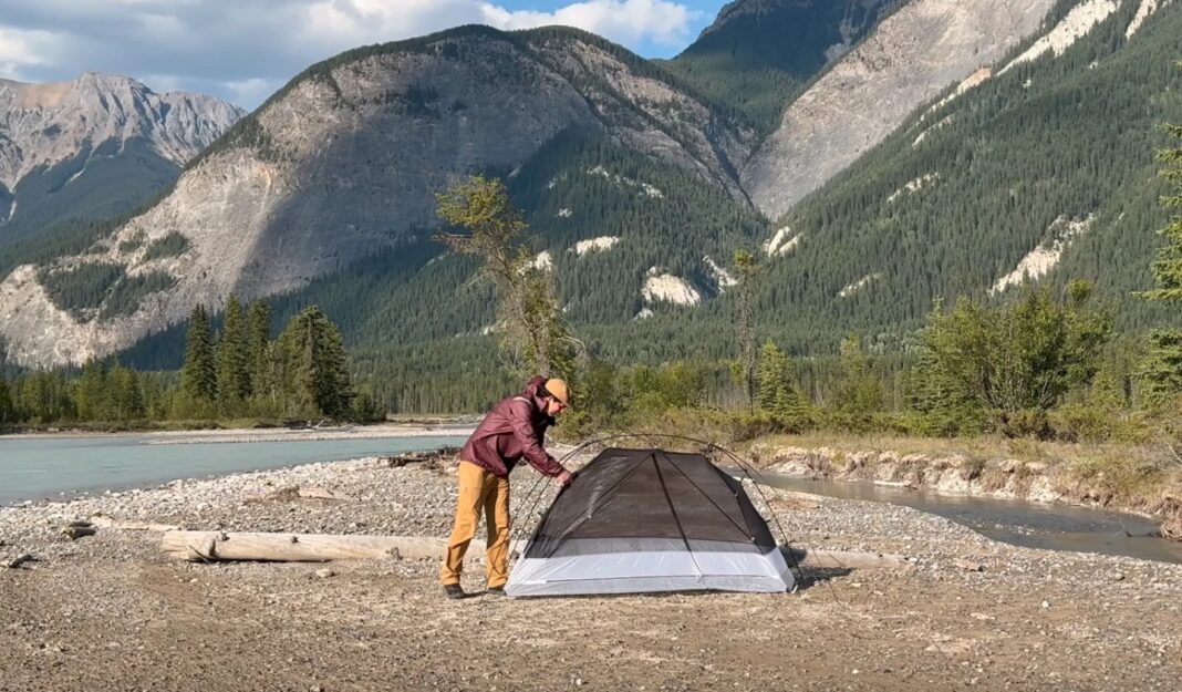 If it's sunny and clear, you can pitch the inner tent first and add the fly