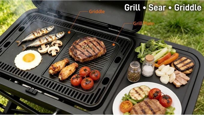 The various functional surfaces on the Fold & Go