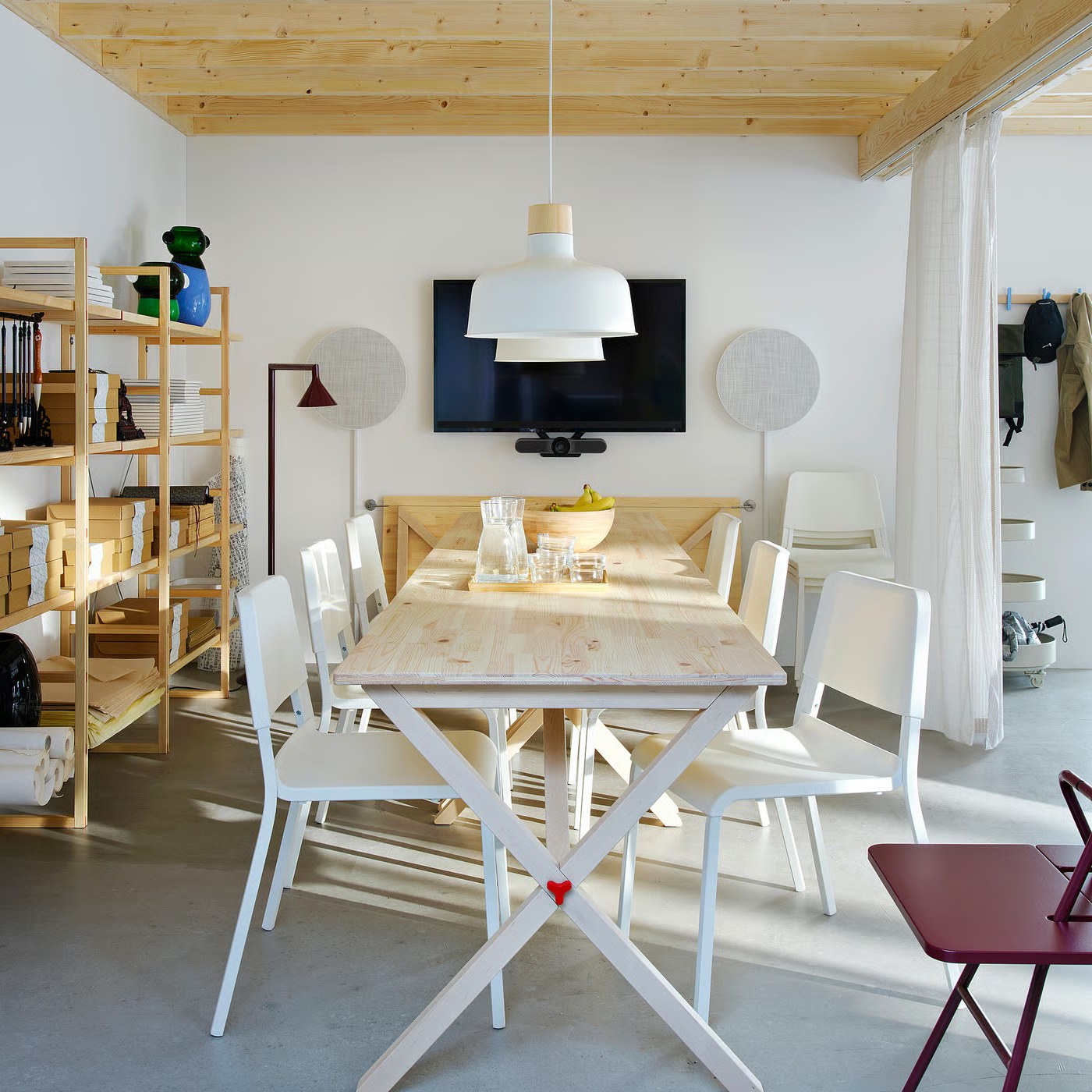 IKEA PS 2026 Stół - składany/sosna pokryty bezbarwnym lakierem 156x75 cm
